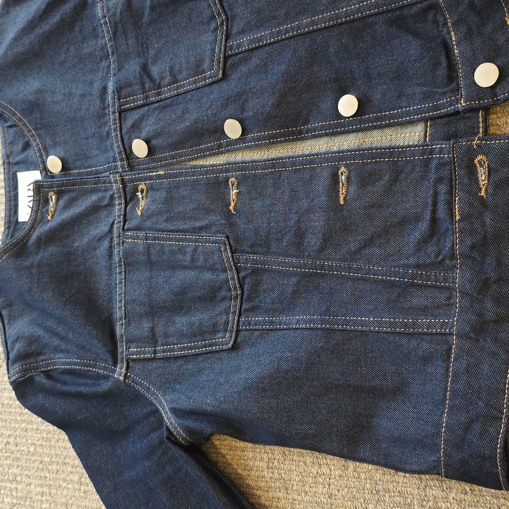 Zara Collection Blogger Fave Fitted Denim Blazer/Jacket Size Medium - Picture 10 of 12